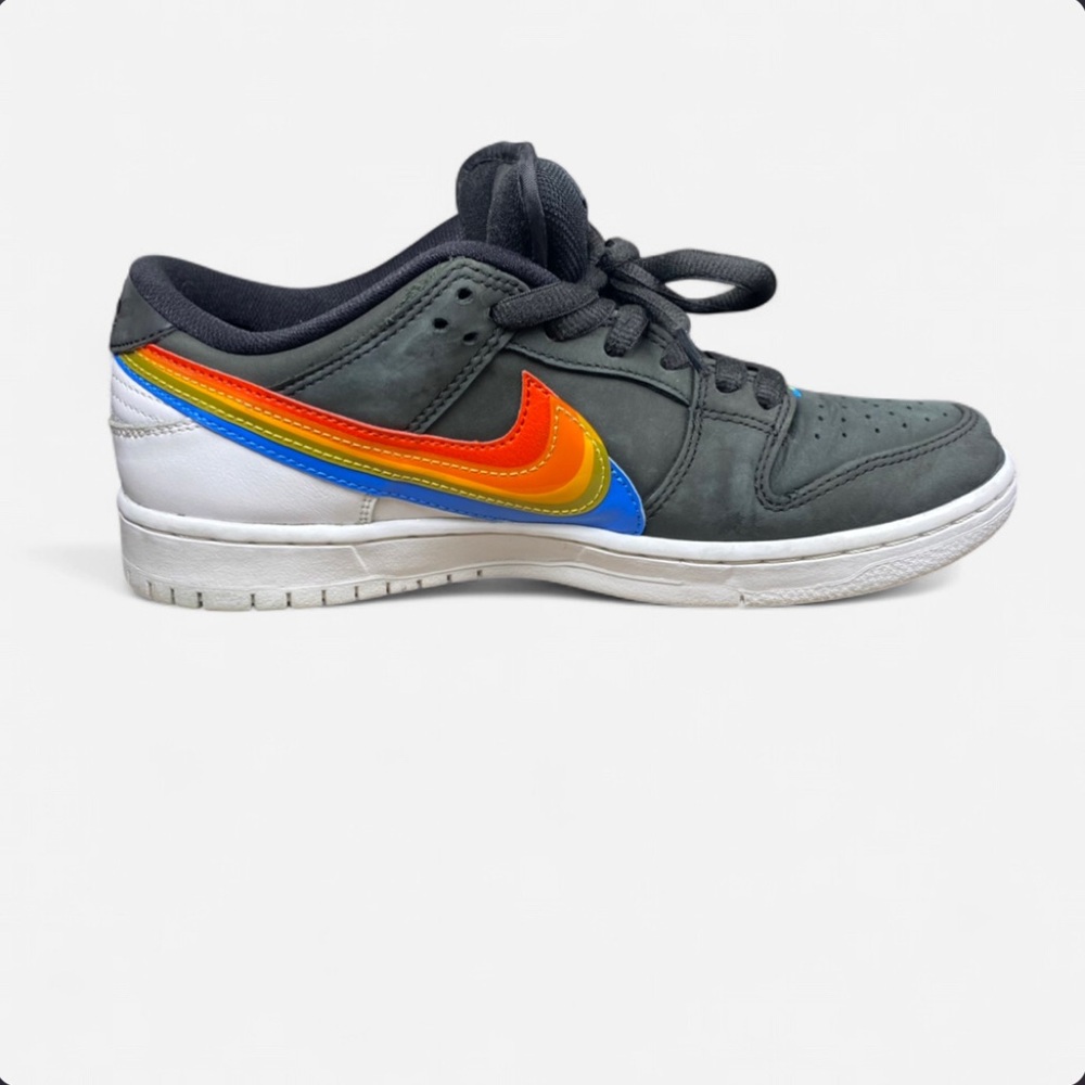 Nike SB Dunk Low Polaroid 8 Black Rainbow Swoosh 7 Sets Laces DH7722-001 - Picture 5 of 9